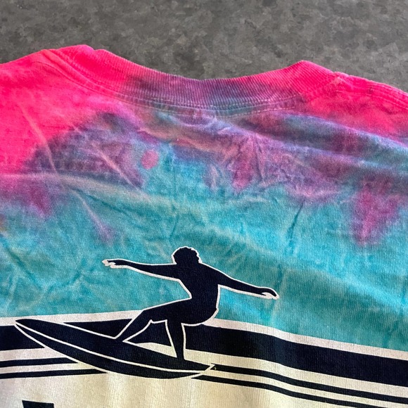 Alvin’s Island Surf Company Neon Tie Dye Long Sleeve Tee Shirt Mens Small Medium - Picture 8 of 10